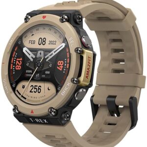 Amazfit T Rex 2 Smart Watch, Premium Multisport GPS Sports Real time Navigation, Strength Exercise, 150+ Modes, Heart Rate, SpO2 Monitoring, Khaki, standard size