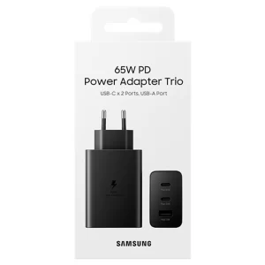 Samsung 65W PD 3.0 Trio Power Adapter Super Fast Charging Charger Note 10 20 S22