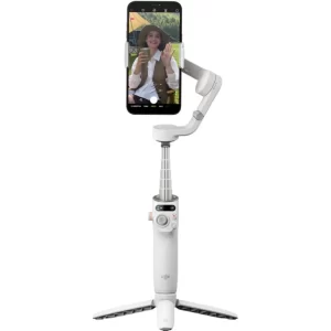 OSMO Mobile 6 Smartphone Gimbal Stabilizer, 3-Axis Phone Gimbal, Built-In Extension Rod, Android and iPhone Gimbal, Vlogging Stabilizer YouTube TikTok video, UAE Version with Official Warranty Support