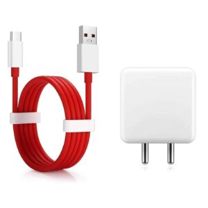 bArrett VOOC OnePlus 8 Pro Charger 30W, Warp Wall Charger [5V/6A], OnePlus Power Adapter + USB C Warp Charging Cable(White)