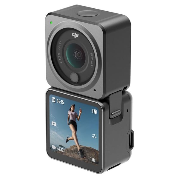 DJI Action 2 Dual-Screen Combo 4K Action Camera with Dual Touchscreens, 155° FOV, Magnetic Attachments, Stabilization Technology, Underwater Camera, Vlogging & Action Sports, Black | CP.OS.00000183.01