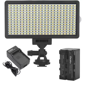 Osaka Bi-Color Dimmable LED Video Light OS-LED-308 Pocket LED Slim for All DSLR Video Cameras YouTube Video tiktok Photography Shooting Without Battery Charger